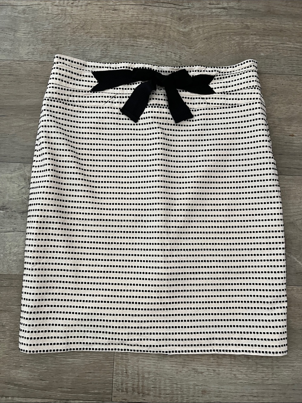 The Limited Black and White Striped Pencil Skirt with Bow Size 6